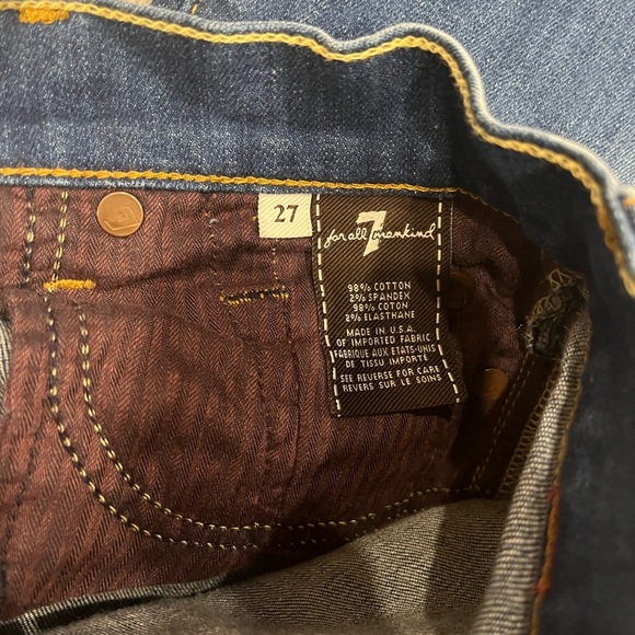 [W27]7 for All Mankind Crop Dojo Women's Low Rise Blue Jeans - Picture 9 of 10